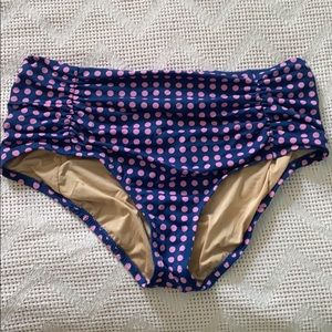 J. Crew High Waisted Polka Dot Bikini Bottom